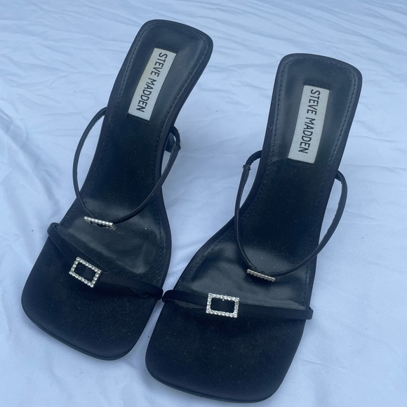 Steve Madden Black diamanté buckle Sandals - Picture 1 of 4